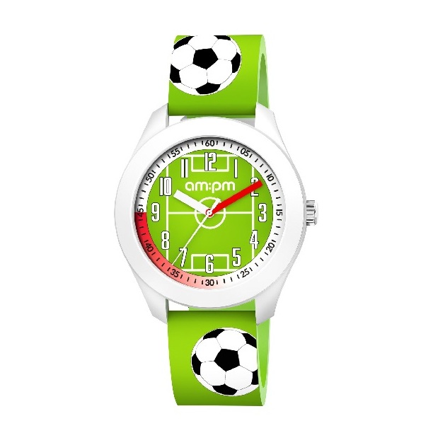 AM:PM Kids Green Silicone Strap Football