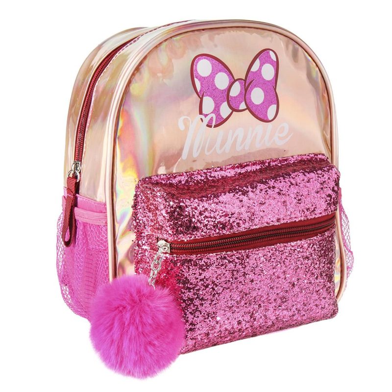 Minnie Sparkly Backpack with Pom Pom