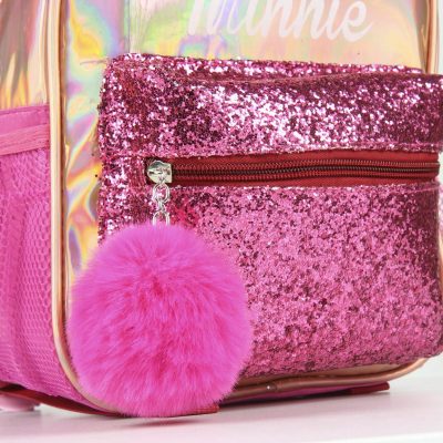 Minnie Sparkly Backpack with Pom Pom