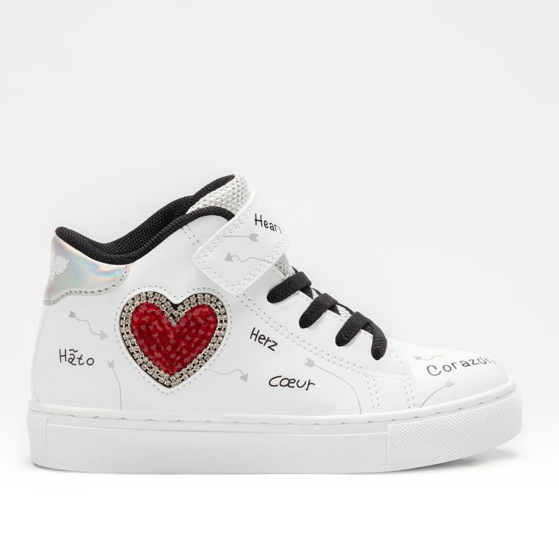 Lelli Kelly sneakers μποτάκια λευκά με καρδιά