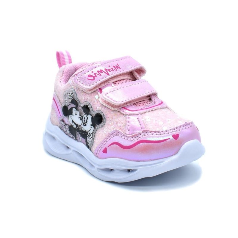 Minnie bebe παιδικά αθλητικά με φωτάκια σε ροζ για κορίτσι D3010493S