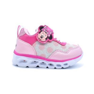 Minnie bebe παιδικά αθλητικά με φωτάκια σε φούξια για κορίτσι D3010563T
