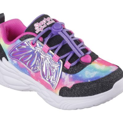 Skechers Wing Brites παιδικά αθλητικά με φωτάκια σε μαύρο για κορίτσι 303055L