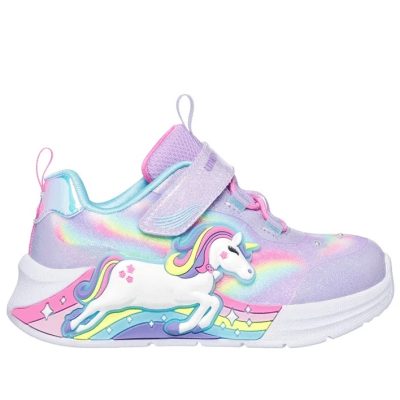 Skechers Bebe Unicorn Chaser παιδικά αθλητικά με φωτάκια σε μωβ για κορίτσι 302298N