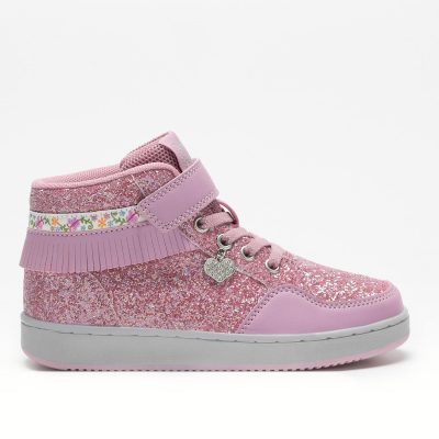 Lelli Kelly FRANGETTA MIX παιδικά sneakers μποτάκια σε ροζ glitter για κορίτσι